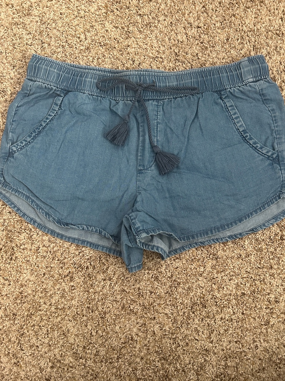 Medium LOFT Chambray Drawstring Shorts